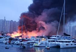 Hong Kong marina fire